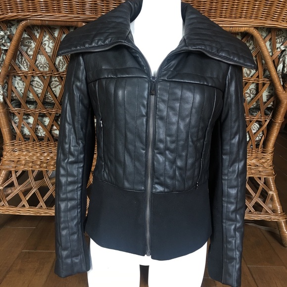 BCBGMaxAzria Jackets & Blazers - BCBG faux leather zip up jacket